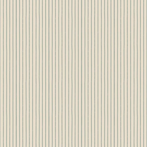  Small - Simple minimal vintage turquoise, mint green stripes in beige cream