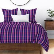 Artair Plaid Pattern - Indigo Purple, Pink, Magenta - Vaporwave Tartan Collection Fabric