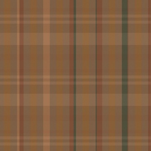Catriona Plaid Pattern - Light Brown, Deep Brown, Green, and Beige - Light Academia Tartan Collection