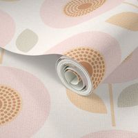anemone blush pink cream copper vintage retro 1960s 1970s floral 12 wallpaper scale by Pippa Shaw