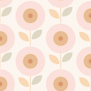 anemone blush pink cream copper vintage retro 1960s 1970s floral 12 wallpaper scale by Pippa Shaw