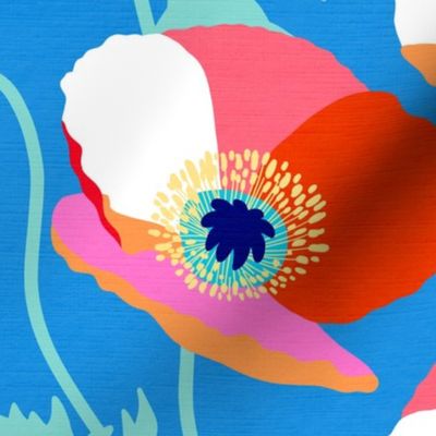 (L) Wild floral Poppies Bold and Colourful  5. Azure Blue #wildflowers #poppies 