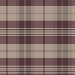 Aillith Plaid Pattern - Maroon, Beige, Grey - Dark Academia Tartan Collection