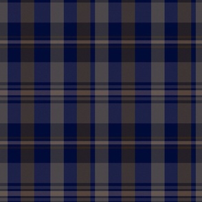 Artair Plaid Pattern - Navy Blue, Brown, Taupe - Dark Academia Tartan Collection