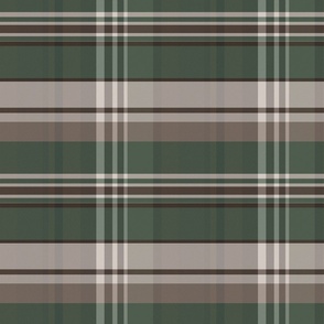 Iona Plaid Pattern - Brown, Beige, Taupe, and Forest Green- Dark Academia Tartan Collection