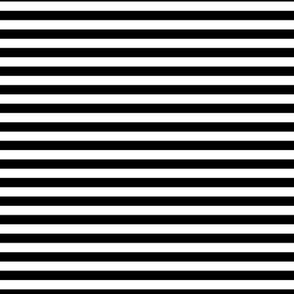 Black and White Horizontal Stripe 1/4" 
