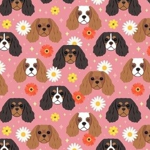 Small Cavalier King Dogs Flowers - Pink