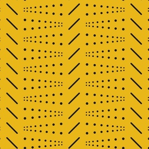 Geometric dots and lines - Yellow, black - Big