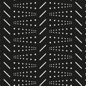 Geometric dots and lines - Black, white - Big