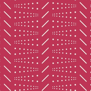 Geometric dots and lines - Viva Magenta (Pantone 2023), white - Big