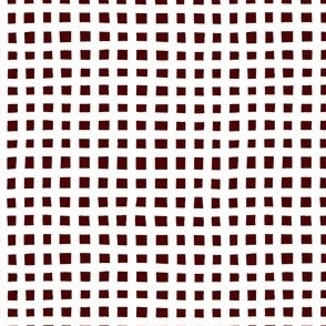 White & Maroon Thick Check Small scale 4" x 4"