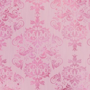 Elegant Vintage Victorian  Chintz Damask Pattern In Pastel Pink