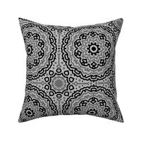 Mandala Black Gray Grey Geometric Boho Bohemian