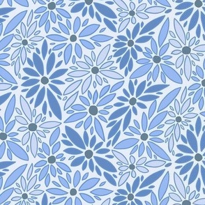 Floral Triangles periwinkle blue small scale