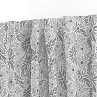 floral triangles soft ash gray small scale