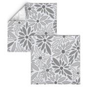 floral triangles soft ash gray wallpaper scale