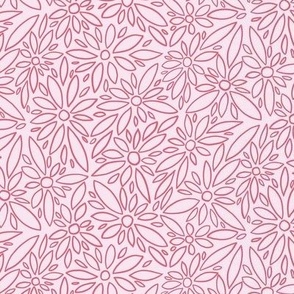 line art floral coral small scale