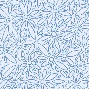 line art floral periwinkle blue normal scale