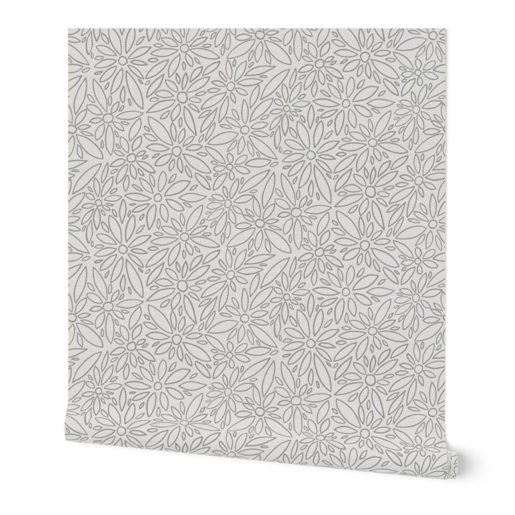 line art floral soft ash gray normal scale