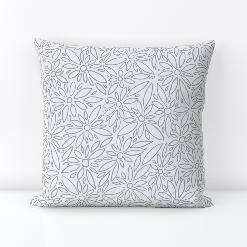 line art floral soft ash gray normal scale