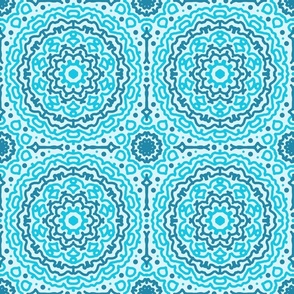 Mandala Blue Geometric Boho Bohemian 