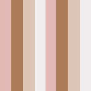 Stripe, 1" (Vogue 1874),  Multi(Brown, Light Brown, Pink, Cream)