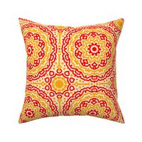 Mandala Orange Red Geometric Boho Bohemian 