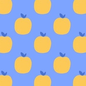 Apples: Yellow on Blue