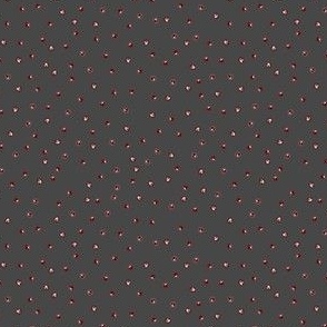 Maroon Dense Painted dots on Gray small scale 4" x 4"