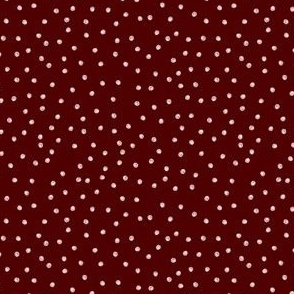 Dense Painted dots Pink on Maroon Small Scale 4" x 4 "
