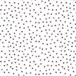 Dense Painted dots Maroon on White Small Scale 4" x 4"