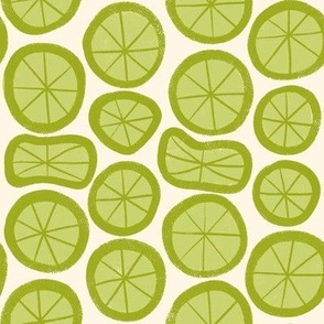 Lime Slices on Cream
