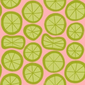 Lime Slices on Pink