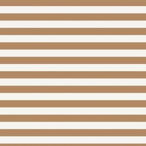 Dreamy stripes small light caramel brown and cream 