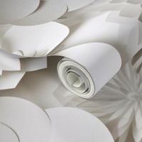 Layered Look White on White Paper Flowers Cut Out and Arranged Dimensionally
