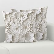 White on White Paper Floral Cutouts Layered 3-d Style