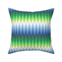 Ombre Zig Zag Blue + Green