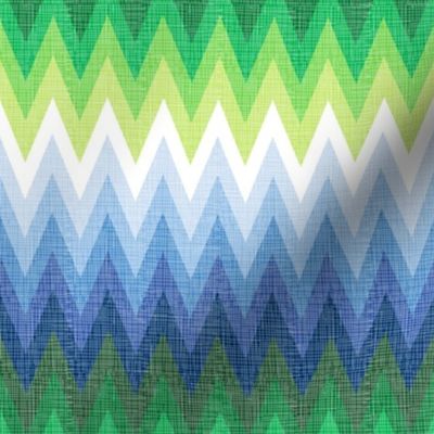 Ombre Zig Zag Blue + Green