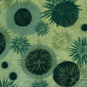 Underwater Flowers - sea green darkened-(large scale)