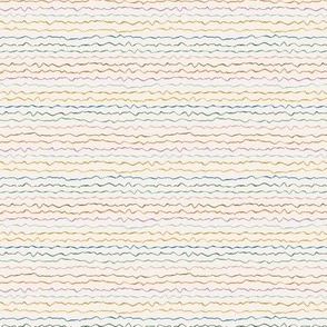  Squiggle Stripes Horizontal - Colorful Rainbow Wavy Hand Drawn Organic Striped Lines in White / Ivory / Cream / Blue / Red / Green / Yellow / Purple / Pastel SMALL