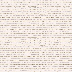 Squiggle Stripes Horizontal - Warm Neutral Earth Tones Ivory / Cream / Tan / Gold / Purple Wavy Hand Drawn Organic Striped Lines SMALL
