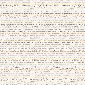  Squiggle Stripes Horizontal - Rainbow Colorful White / Ivory / Cream / Green / Yellow / Purple / Pastel Wavy Hand Drawn Organic Lines SMALL