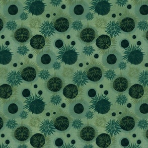 Underwater Flowers -sea green (medium scale)