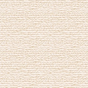 Squiggle Stripes Horizontal - Neutral Earth Tone Ivory / Cream / Tan / Gold / Orange / Sienna Wavy Hand Drawn Organic Striped  Lines SMALL