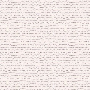 Squiggle Stripes Horizontal - Neutral Cream / Brown Wavy Hand Drawn Organic Striped Lines SMALL