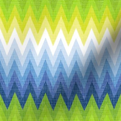 Ombre Zig Zag Blue + Chartreuse