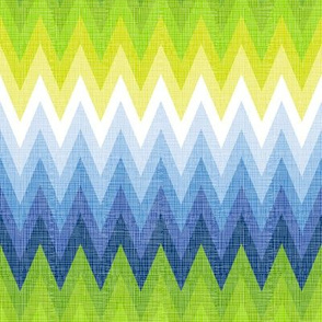 Ombre Zig Zag Blue + Chartreuse