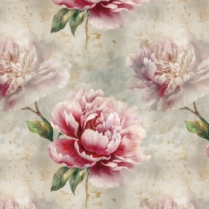 Peony on Rustic Background  | Soft Pink