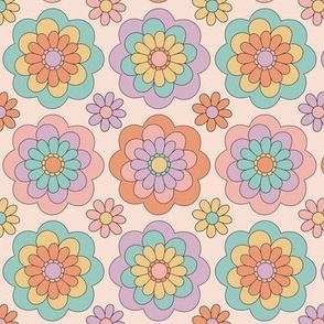 Mandala Flowers, Light Background 