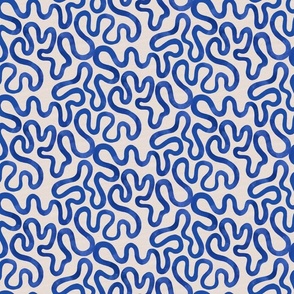 Every Which Way Blue Squiggle Wavy Watercolor 6”